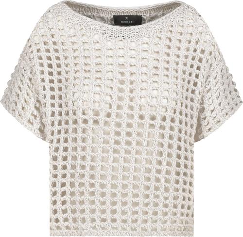 Ajour-Kurzarm-Pullover mit Lurex 38 - Seashell
