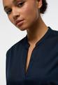 Satin Shirt Bluse Satingewebe Langarm 36/Langarm LOOSE FIT - Dunkelblau
