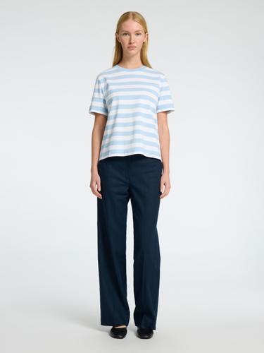 SLFESSENTIAL SS STRIPED BOXY TEE NOOS S Box Fit - Cashmere Blue