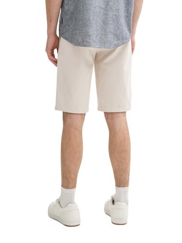 Stretch Slim Chino Shorts mit Gürtel 33 Slim Fit - White Beige Zig Zag Structure