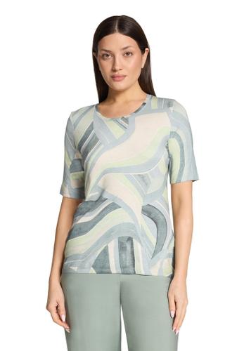 Printshirt 46 Tailliert - Mint/Green