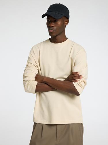 SLHLOOSEOSCAR LS O-NECK TEE NOOS M Locker geschnitten - Oatmeal