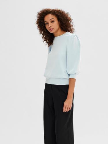 SLFTENNY 3/4 SWEAT TOP NOOS L Locker geschnitten - Cashmere Blue