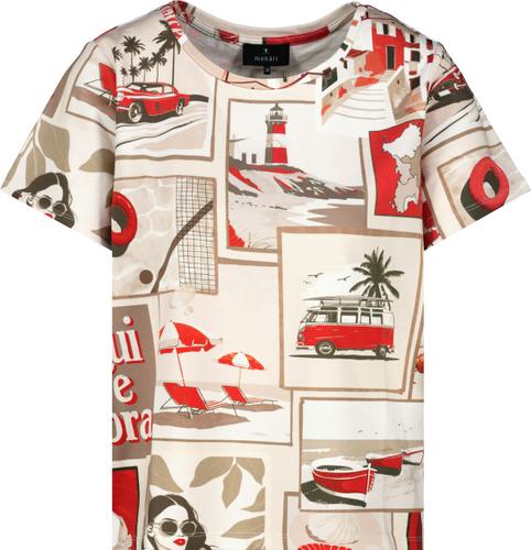 T-Shirt mit Polaroid-Print 36 - Red Gemustert