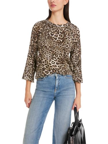 Leo-Bluse mit Plissee-Ärmel 42 - Granola