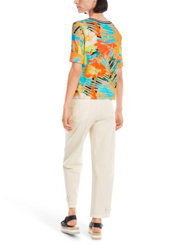 Rippen-T-Shirt im Hawaii-Dessin 38 - Deep Hokkaido