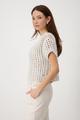 Ajour-Kurzarm-Pullover mit Lurex 38 - Seashell