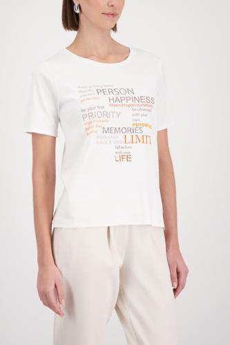 T-Shirt mit Strasssteinen 46 - Off-white