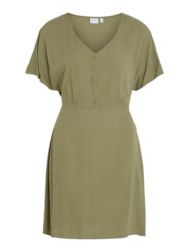 VIMOASHLY BUTTON S/S DRESS 40 Locker geschnitten - Oil Green