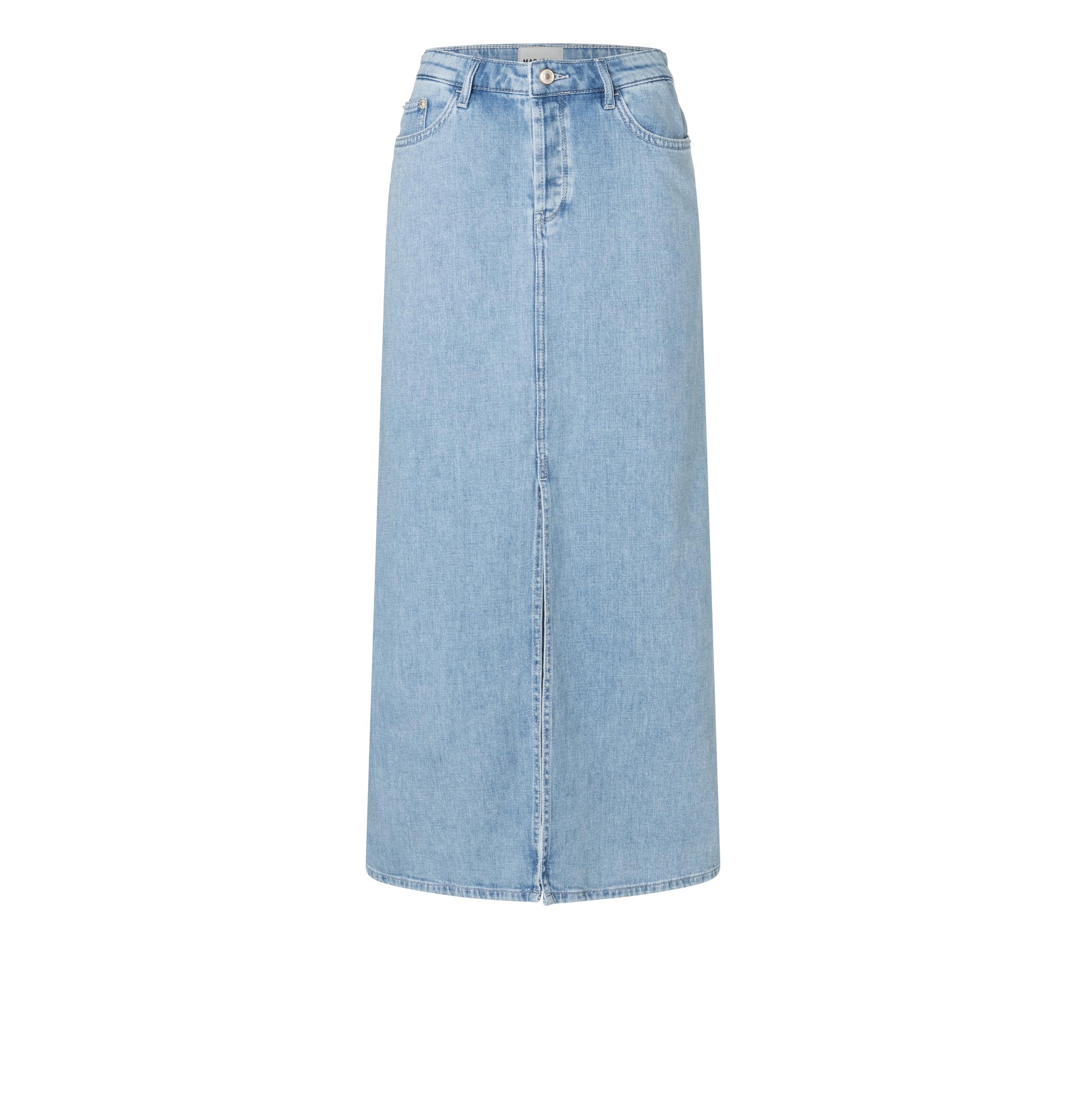 MAC JEANS - MAXI SKIRT, Fluent comfort denim L/OL - Blau