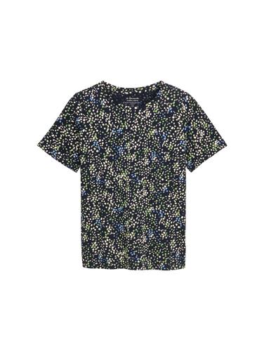 Plus Size - T-Shirt mit Print 46 Regular Fit - Multicolor Navy Dot Structure