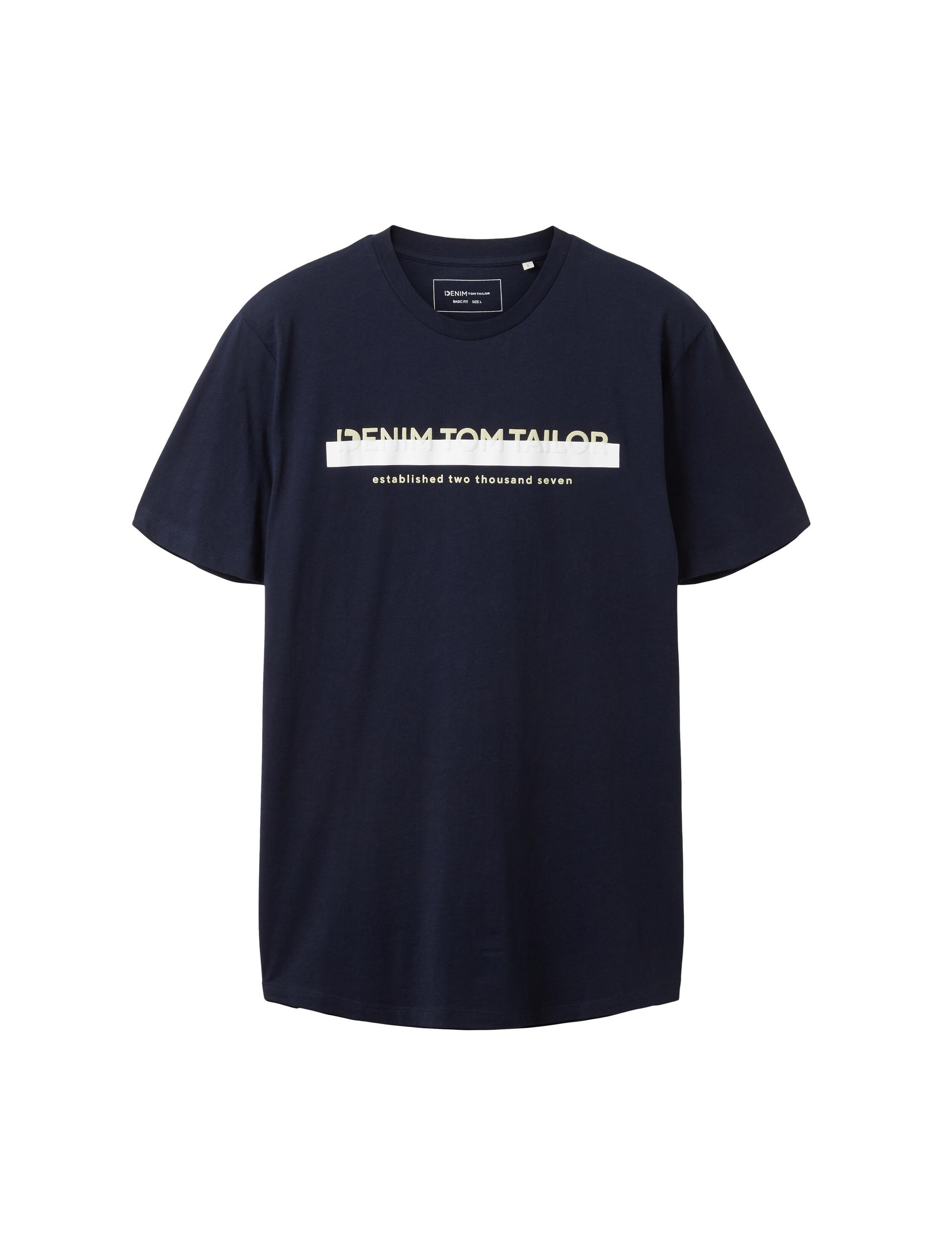 T-Shirt mit Logo Print L Regular Fit - Sky Captain Blue