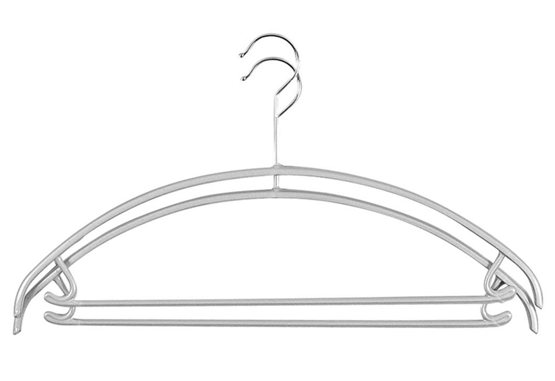 Kombi-Bügel Economic mit Steg Metall 40cm silber 2er Pack