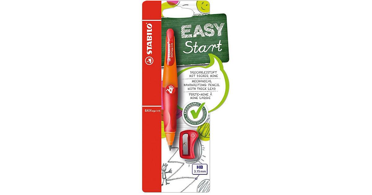 Druckbleistift EASYergo 3.15 mm HB Rechtshänder, orange/rot , inkl. Spitzer rot/orange