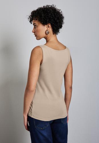Basic Top in Unifarbe 36 - Cotton Beige