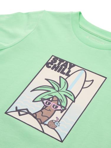 T-Shirt mit Print 92/98 Regular Fit - Soft Neo Green