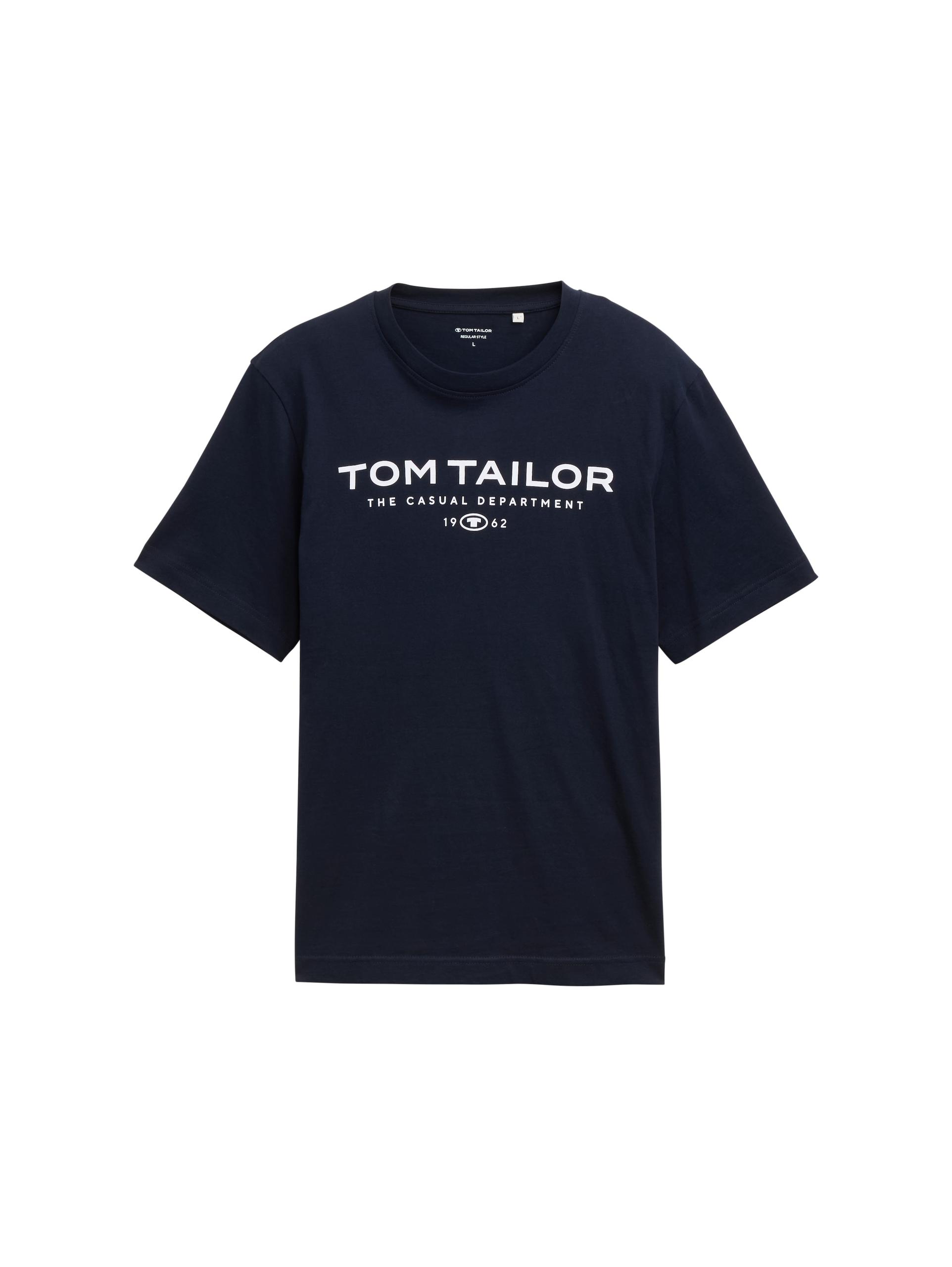 T-Shirt aus Baumwolle mit Logo-Print XL Regular Fit - Sky Captain Blue