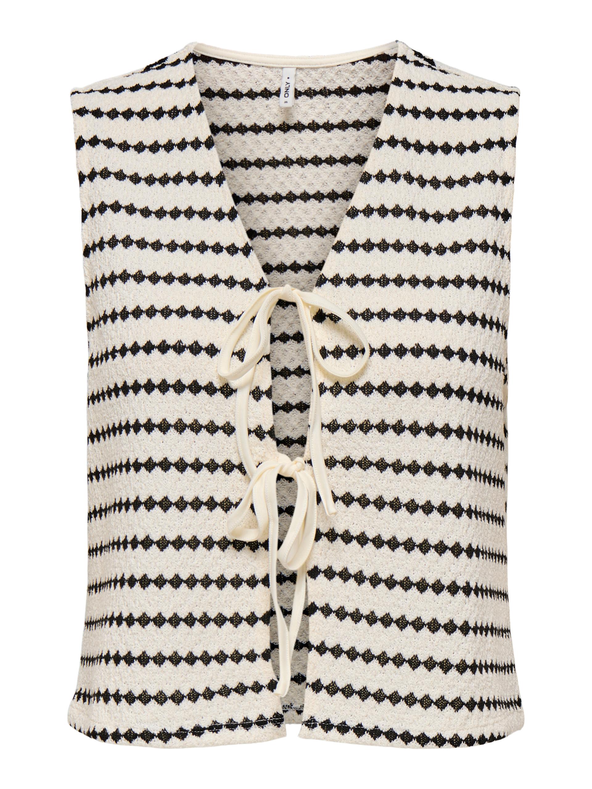 ONLEVA S/L SHORT STRIPE VEST JRS M - Cloud Dancer