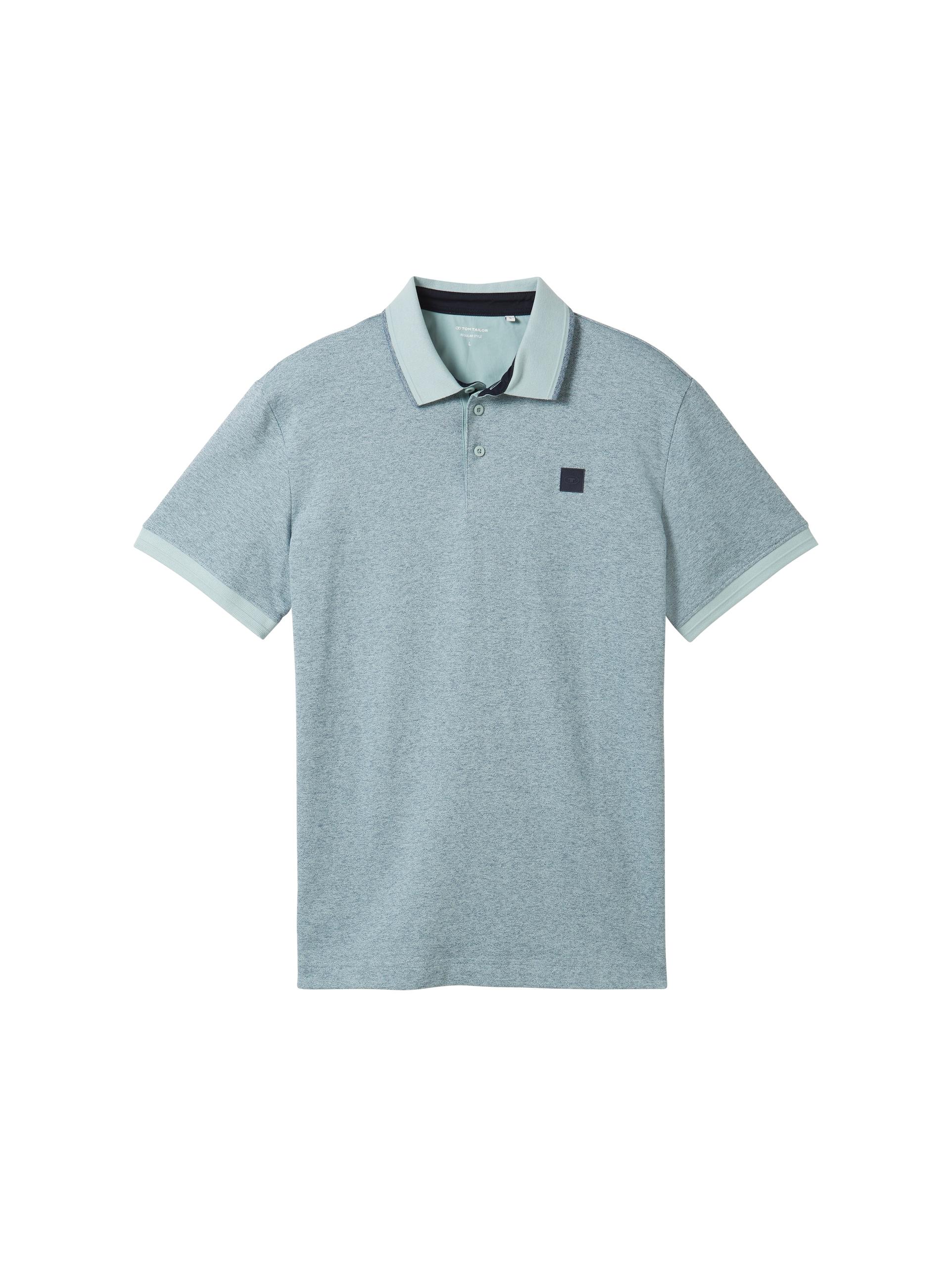 Gemustertes Poloshirt XXL Regular Fit - Mint Blue Grindle