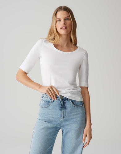 OPUS Kurzarmshirt »Daily F« im Basic-Look - Weiß / 44