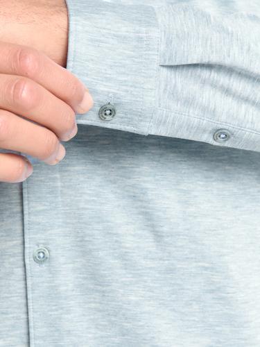 Shirt Jersey Melange Stretch M Regular Fit - Dusty Blue