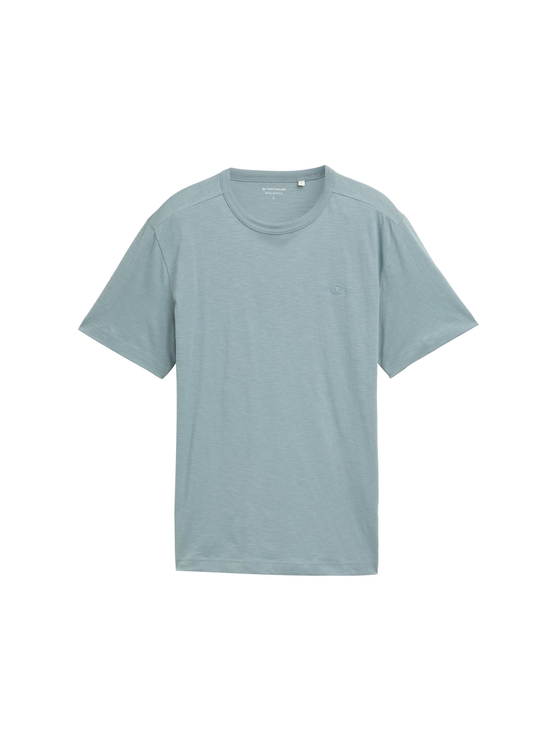 Basic T-Shirt aus Baumwolle XXL Regular Fit - Grey Mint