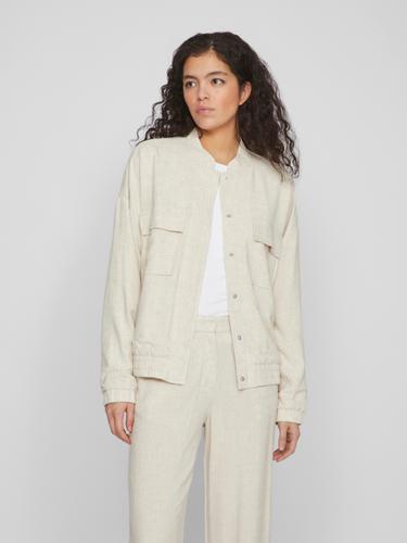 VIAIKO LINEN BOMBER JACKET #3 42 - Super Light Natural Melan