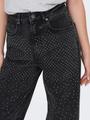 ONLHOPE RHINESTONE HW WIDE DNM BJ 27/32 Weiter Beinschnitt - Washed Black