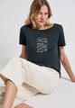 T-Shirt mit Wording Print Grün 44
