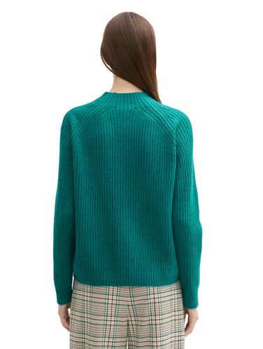 Strickpullover mit Stehkragen XL Regular Fit - Jade Green Melange