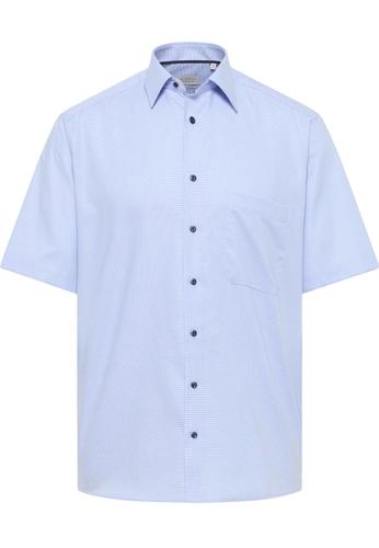 Hemd Hahnentritt Kurzarm 42/Kurzarm COMFORT FIT - Hellblau