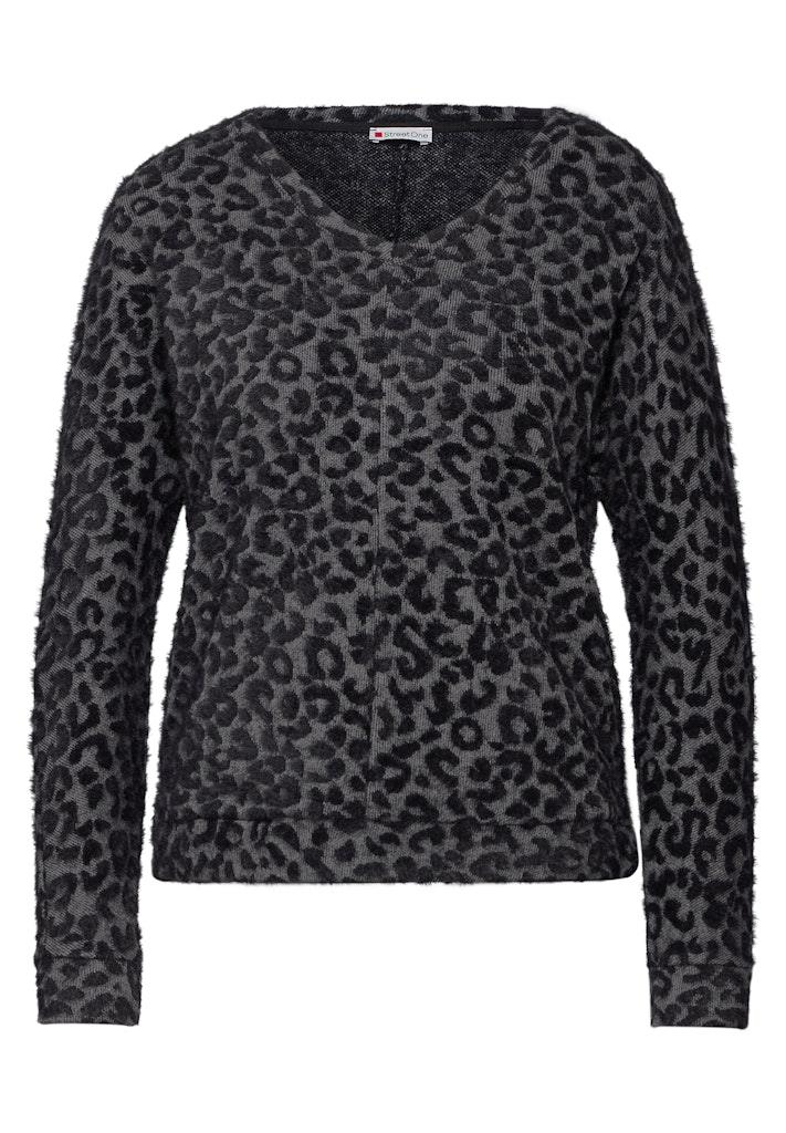 Shirt mit Leo-Muster Grau 36