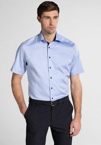 Hemd Pinpoint Kurzarm 43/Kurzarm MODERN FIT - Blau