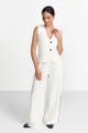 Knit Asymmetric Vest Weiß L