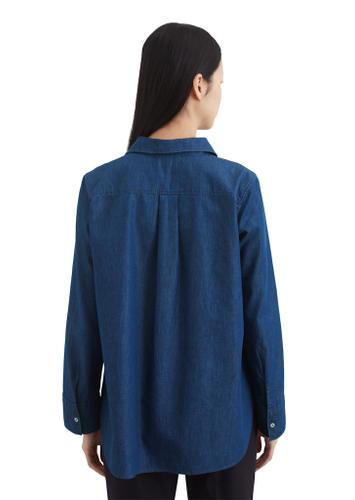 Schlupfbluse relaxed Blau 36