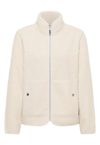 Jacke aus Teddy-Material mit Zipper L - Teddy Vanilla White