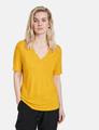T-Shirt mit V-Ausschnitt 44 Figurbetont - Golden Cumin