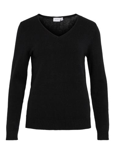 VIRIL V-NECK L/S KNIT TOP - NOOS Schwarz XS