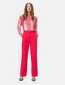 Elegante Hose mit weitem Bein Wide Leg 36 Lässige Passform - Cherry Red