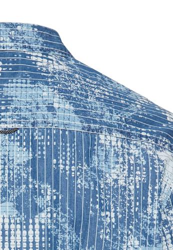 Kurzarmhemd mit Allover-Print Blau XL