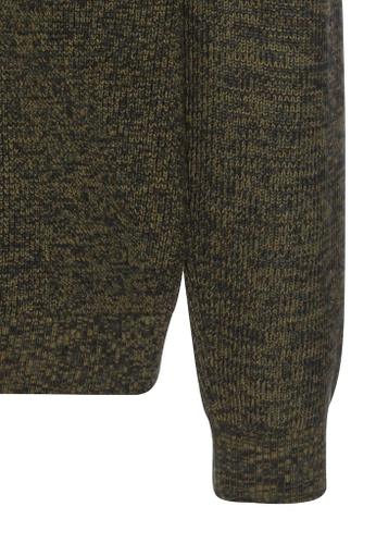 Strickjacke mit Reißverschluss Grün L