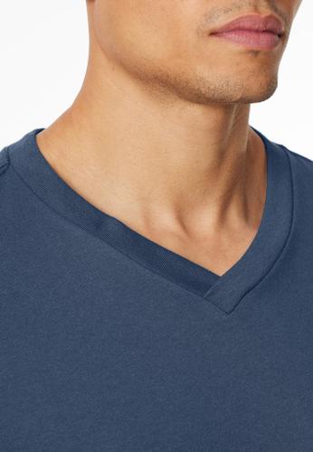 Langarmshirt V-Ausschnitt Blau 52