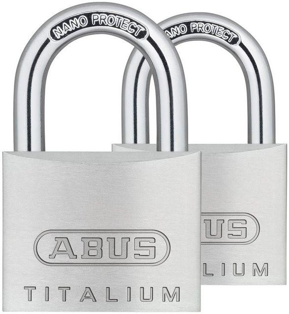 ABUS Vorhängeschloss »64TI/30 Twins B/SB«, Spezialaluminium und gehärtetem Stahlbügel