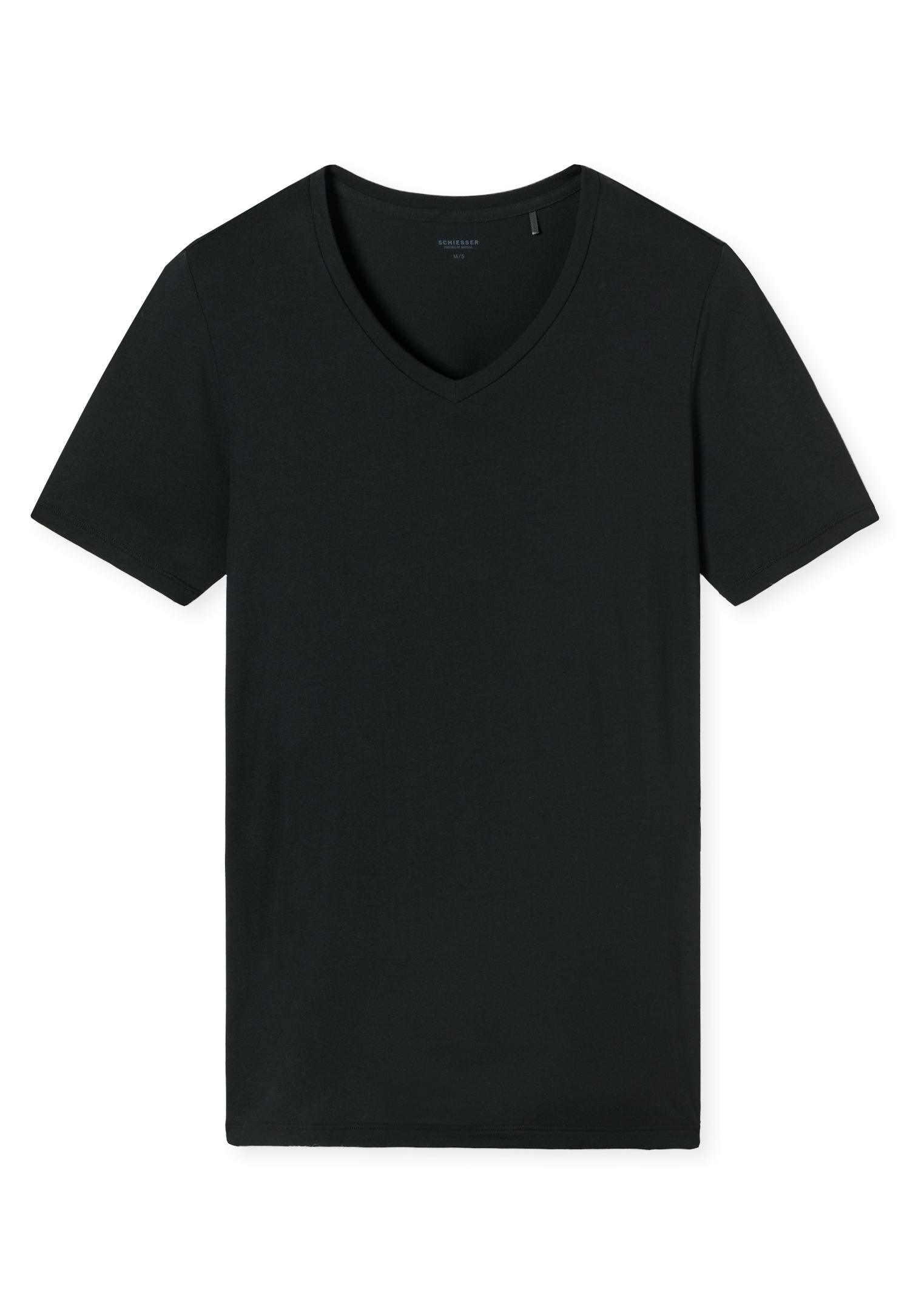 Shirt V-Ausschnitt 8 - Schwarz