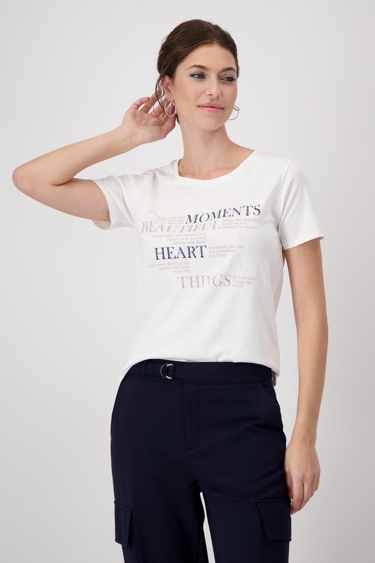 T-Shirt mit Strasssteinen 38 - Off-white