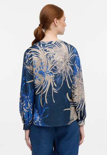 Bluse Twill Langarm 36/Langarm LOOSE FIT - Azurblau
