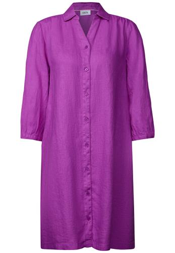 Blusenkleid aus Leinen L - Magenta Lacquer
