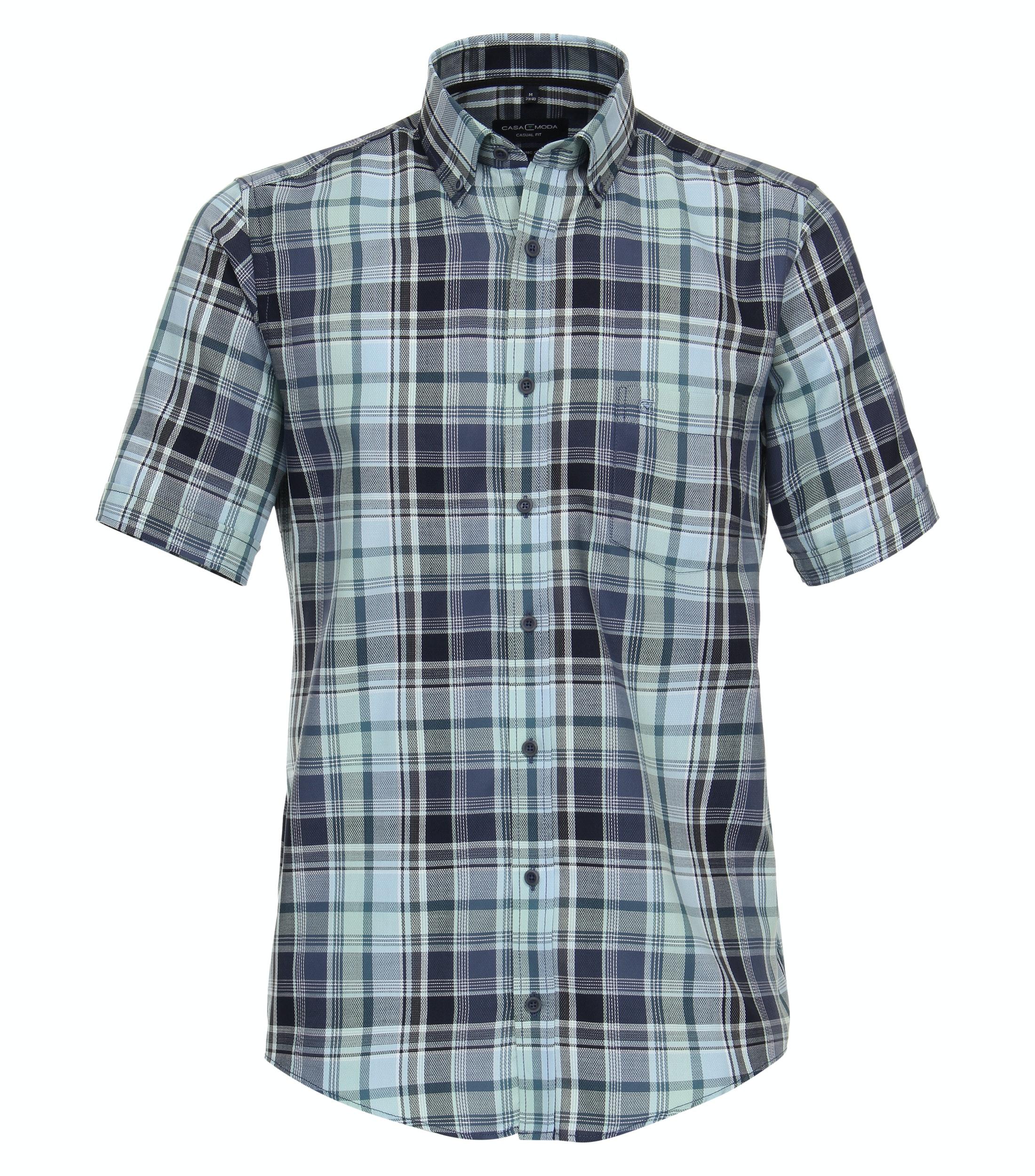 Freizeithemd Kurzarm XXL Casual Fit - Aqua Bis Petrol