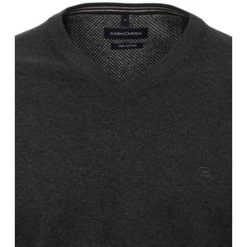 Pullover mit V-Ausschnitt uni 004430 XL - Anthrazit