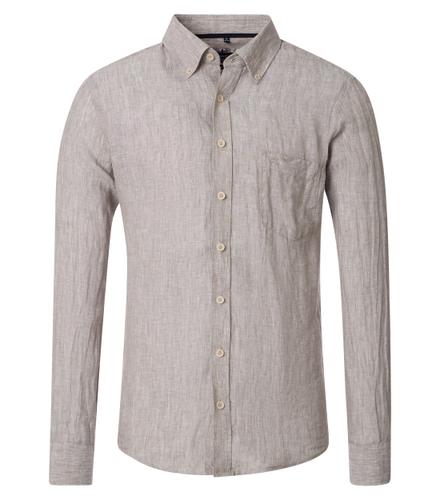 Leinenhemd M Casual Fit Short - Beige